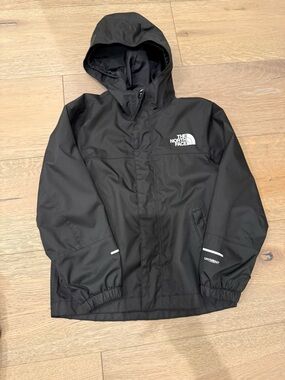 The North Face Kids' Black Hooded Rain Jacket dry vent size 6